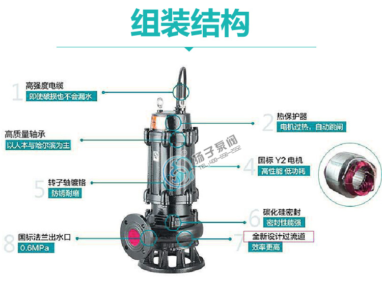 WQ型潜水排污泵结构说明